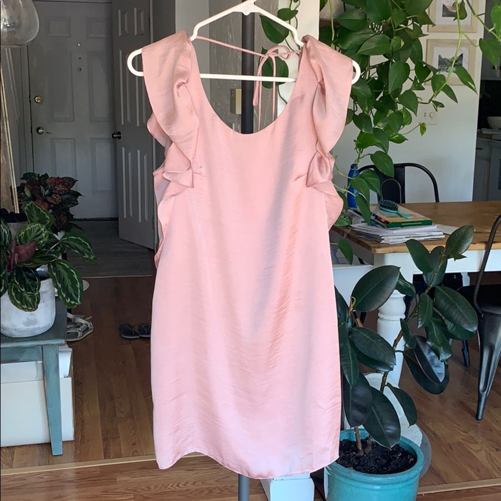 Free People low back ruffle mini dress